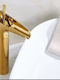 Poly Mixing Waterfall Sink Faucet Gold