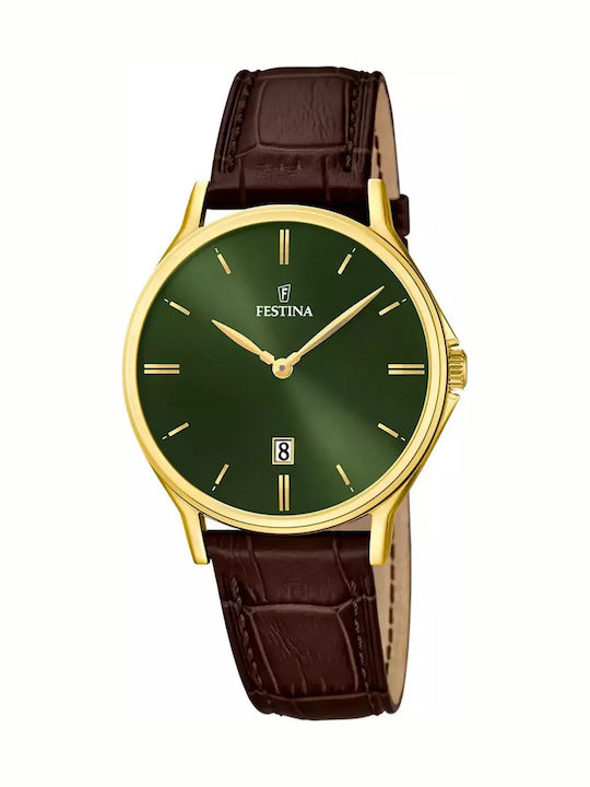 Festina Men's Watch 39mm Battery with Brown Leather Strap