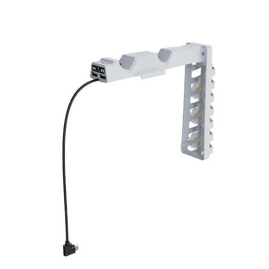 Controler Subțire PS5 Ventilator de Răcire 2 în 1 Iluminare RGB Alb