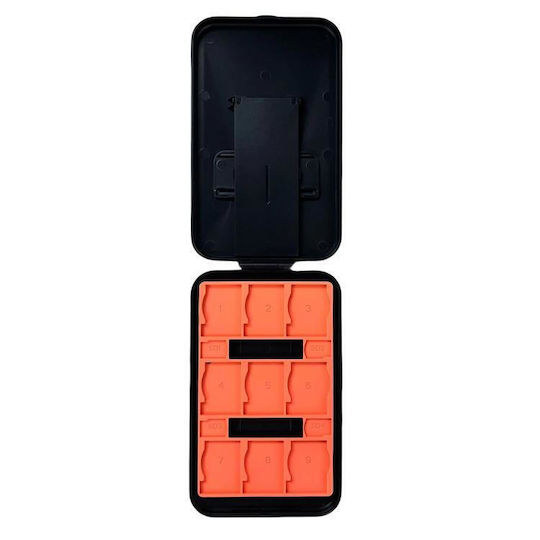 Kjh Card Stand Nintendo Switch 2 Switch OLED Lite Foldable 9 Game Card Slots 4 SD Card Slots Black Orange