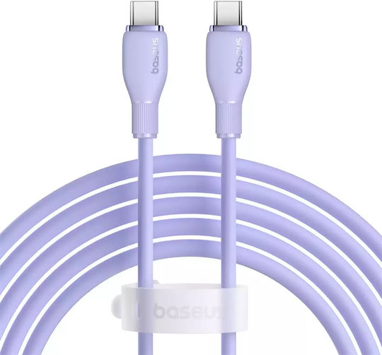 Baseus Pudding USB 2.0 Кабел USB-C Мъжки - USB-C 100W Захранване PD Лилав 2м P10355702511-B4