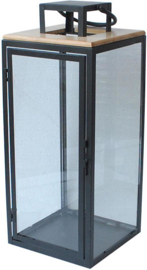 Atmosphera Tabletop Metallic Lantern Black 20.5x20.5x49.5cm