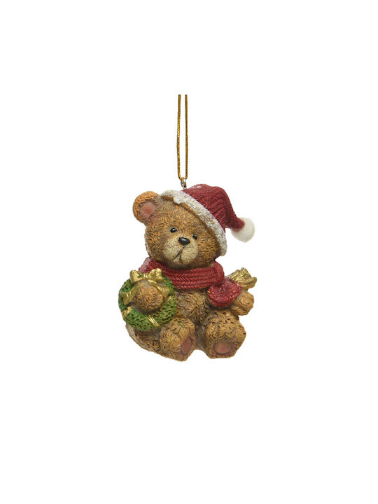 Hängendes Weihnachtsbaumschmuck Bär aus Polyresin 6x7cm Verschiedene Farben Verschiedene Farben