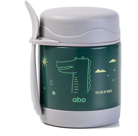 abo Stainless Steel Kids Food Container 0.3 Litre Thermal Green