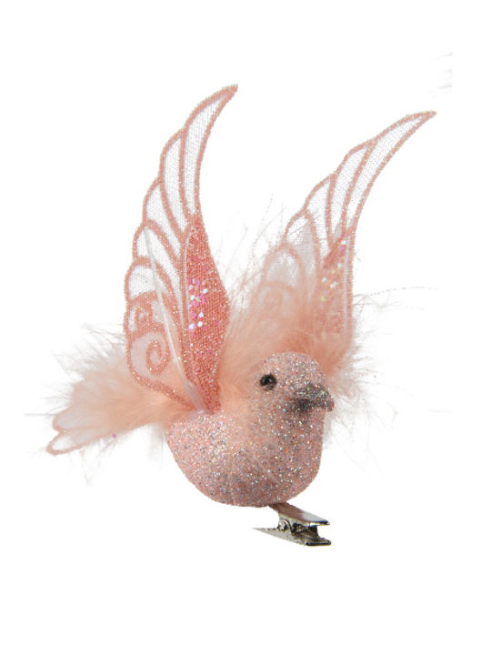 Kaemingk Katoikonhome Decorative Little Bird Foam Clip Glitter Pink 14 Cm