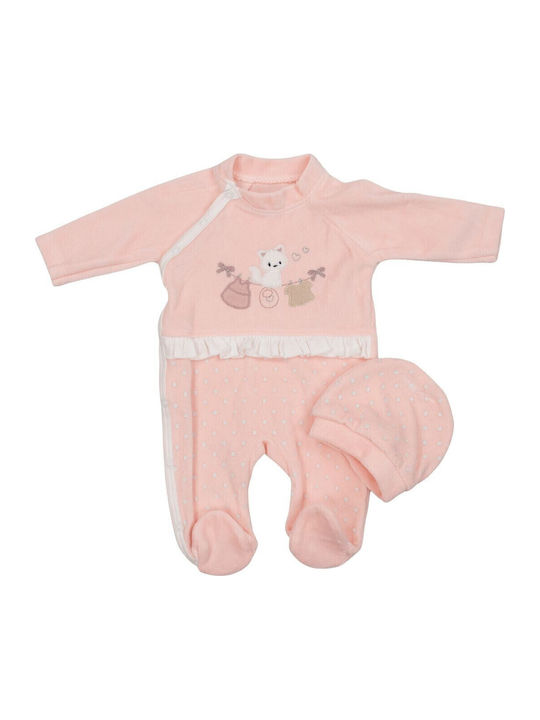 Papillon Kids Babystrampler Langärmliges mit Mütze Coral