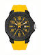 CAT Men's Watch Battery with Yellow Rubber Strap
