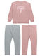 Kinder Sweatpants Set - Jogginganzug Rosa 3Stück