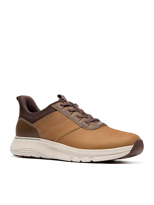Clarks Adidași Trek Din Piele Tabac Maro Închis