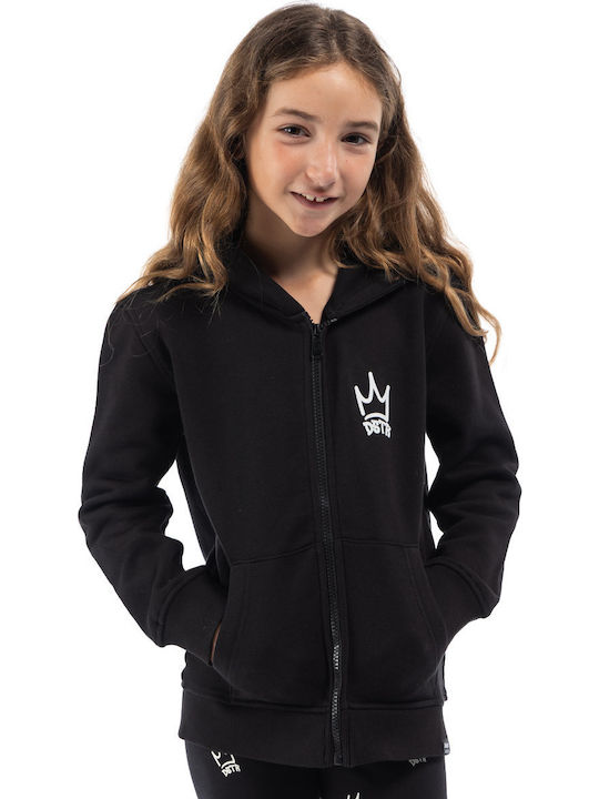 Kids Cardigan with Hood Black