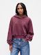 Gekürzt Damen Sweatshirt Kapuzen Tuscan Red