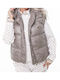 Zuschneiden Damen Ärmellos Puffer Jacke für Winter Silver