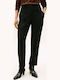 Damen Stoff Hose in Schlanker Passform Black
