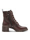 Leder Stiefeletten Damen Braun