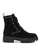 Leder Stiefeletten Damen Schwarz