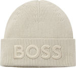 Boss Beanie Beanie Knitted in Ecru color