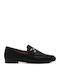 Leder Damen Loafers in Schwarz Farbe