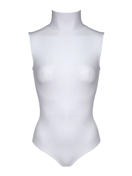 Helios Women's Sleeveless Turtleneck Bodysuit Modal Art.80690 White