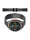 Bizon Armband Rostfreier Stahl Schwarz (Bizon Aura Smartwatch)
