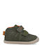 Anatomical Leather Kids Boots with Velcro Green