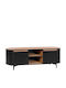 Premium TV Stand H53 Made of Metal & Wood Rustic Oak L160xD45xH134.62cm