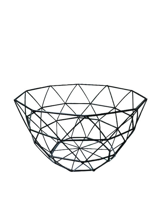 AGC Fruit Bowl Metallic Black 26.5x26.5x14.5cm