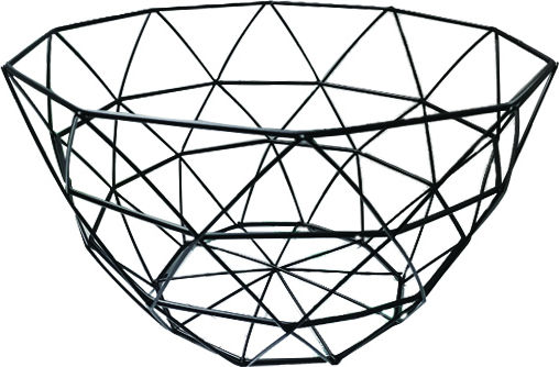 AGC Φρουτιέρα Μεταλλική Μαύρη 26.5x26.5x14.5εκ.