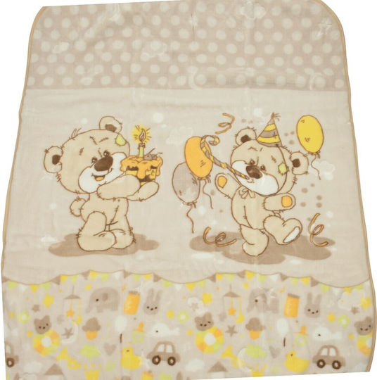 Kamtex Baby Одеяло Детски пелени за пелени Велур Бежов 100x120см.