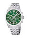 Festina Men's Watch 43.8mm Chronograph Battery with Green Metal Bracelet