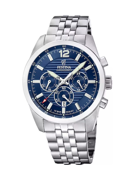 Festina Ανδρικό Ρολόι 43.8mm Χρονογράφος Μπαταρ...