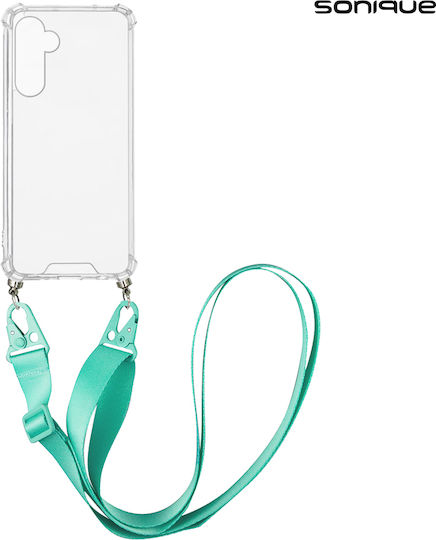 Silikonhülle Strap Sonique Armor Klar Samsung Galaxy M55 5G Hellblau