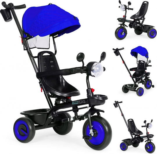 Ecotoys Convertible Kids Tricycle with Parental Handle 3 in 1 for 6 Months Blue