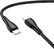 Borofone USB 2.0 Cable USB-C male - USB-C 60W PD Μαύρο 1m