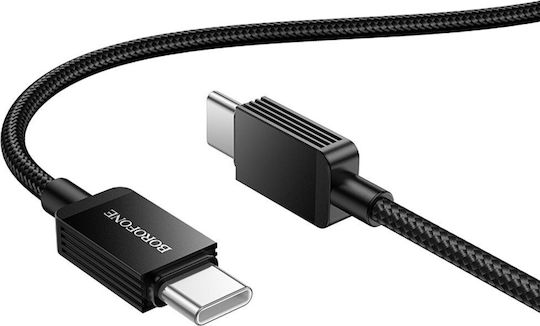 Borofone USB 2.0 Cable USB-C male - USB-C 60W PD Μαύρο 1m