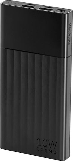 Yenkee YPB 1041 Power Bank 10000mAh 10W με 2 Θύρες USB-A και 2 Θύρες USB-C Μαύρο