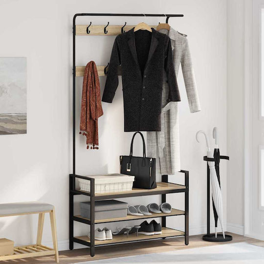 Entry Furniture with Hanger Sonoma Oak 95x34x184cm