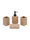 Keskor Keskor Bathroom Accessory Set Ceramic Brown 4 Pieces