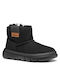 Willaboom Anatomical Suede Kids Snow Boots with Zipper Black