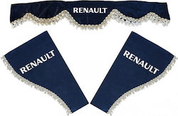Set Vorhänge 3-teilig Renault Blau