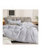 Ravelia Duvet Cover Set Cotton Satin Queen with 2 Pillowcases 230x250 Sateen Lucia Gray
