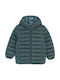 Kids Casual Short Hooded Blue Coat
