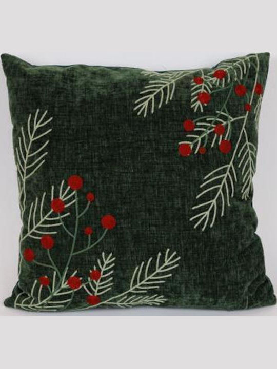 Eurolamp Pillow Green Velvet Mistletoe 45x45cm Eurolamp