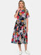 Sommer Midi Damenkleid Tropisch