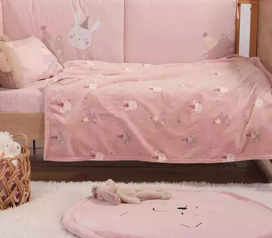 Nef-Nef Homeware Κουβέρτα Κούνιας Special Party Fleece Ροζ 110x150εκ.