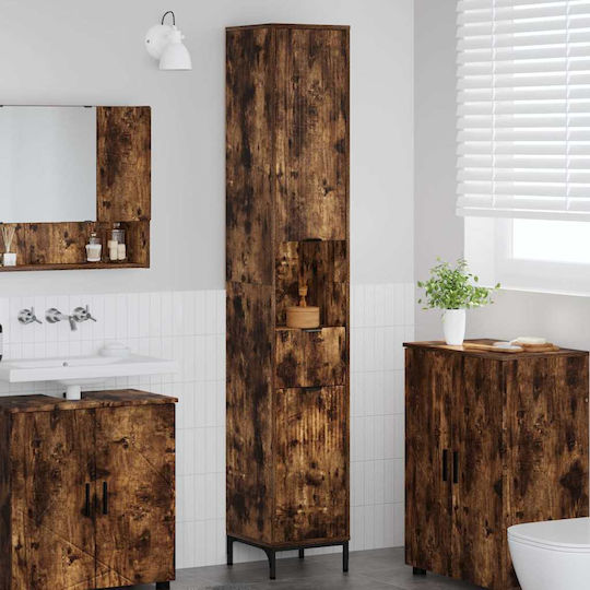 vidaXL Floor Bathroom Column Cabinet L31.5xD33xH190cm Oak