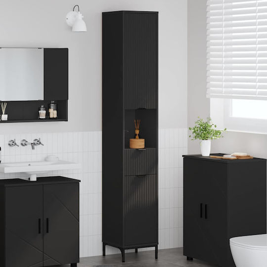 vidaXL Στήλη Μπάνιου Δαπέδου Μ31.5xΒ33xΥ190cm Μαύρη