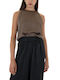 Women's Blouse Satin Sleeveless Black
