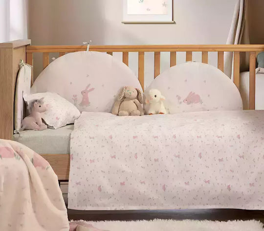 Nef-Nef Homeware Country Bunny Baby Sheets Set Crib Cotton Ecru 120x170cm
