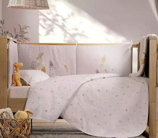 Nef-Nef Homeware Universe Baby Sheets Set Crib Cotton Gray 120x170cm 3pcs