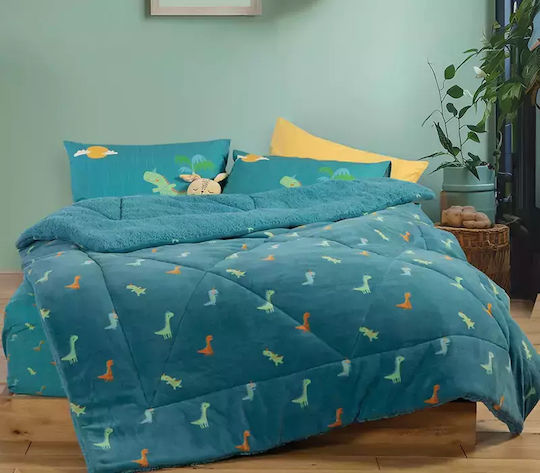 Nef-Nef Homeware Kids Duvet Cover Single Dinos On Wheels 160x220cm